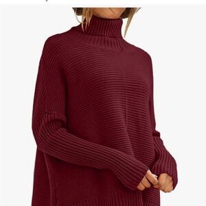 Elegant Burgundy Turtleneck Sweater